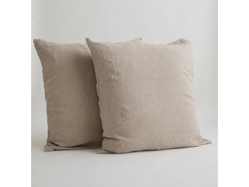 100% Pure Linen European Pillowcase Set in Natural (2)