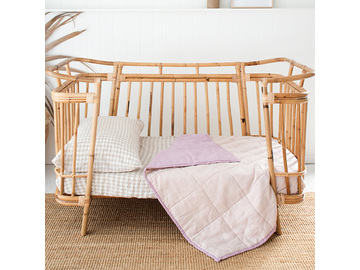 Lilac & Blush French linen Cot Duvet/Play Mat