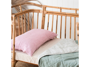 Pinstripe & Sage French linen Cot Duvet/Play Mat
