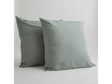 100% Pure Linen European Pillowcase Set  in Sage (2)