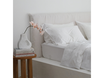 Bamboo Fitted Sheet in White