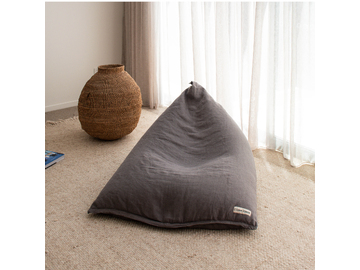 Pure French Linen 'Doux' Bean Bag in Warm Grey