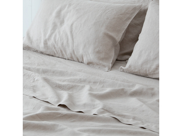 100% pure French linen sheet set in Natural