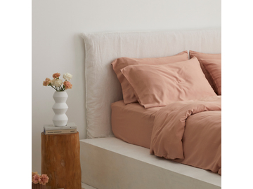 Bamboo Fitted Sheet in Clay