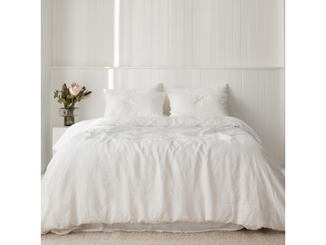 100% pure French linen Duvet Cover in White