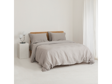 100% pure French linen Duvet Cover in Soft Grey