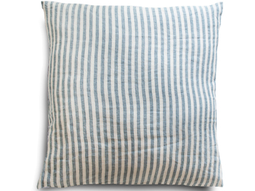100% Pure Linen European pillowcase in Marine Stripe (1)