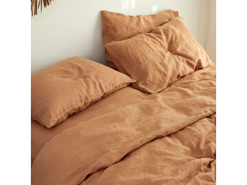 100% pure French linen Duvet Cover in Sandalwood