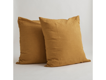 100% Pure Linen European pillowcase in Mustard (1)