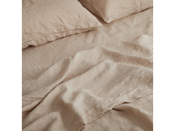 100% pure French linen Sheet Set in Crème