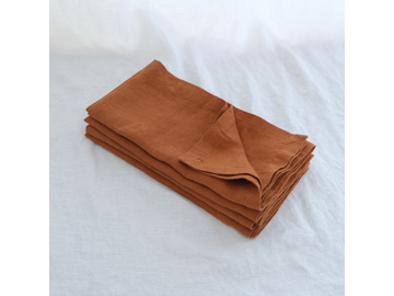 Pure French linen Napkins in Ochre (set of 4)