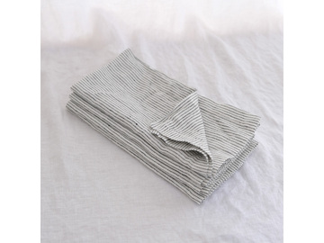 Pure French linen Napkins in Pinstripe (set of 4)