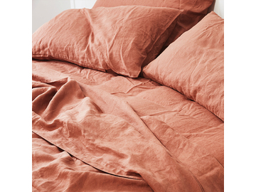 100% Pure Linen Desert Rose Standard Pillowcase Set (2)