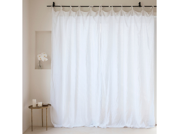 Pure French Linen Curtain Set in White 