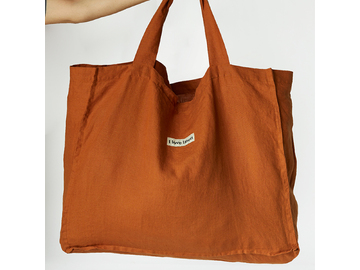 French Linen Carry All Bag in Ochre