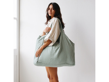 French Linen Carry All Bag in Sage