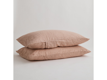 100% Pure Linen Clay Standard Pillowcase Set (2)