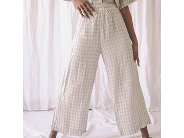 Lounge Pant in Beige Gingham
