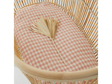 CLAY Gingham French linen Bassinet Sheet
