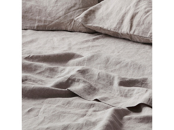 French linen flat sheet in Natural