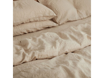 100% pure French linen Duvet Cover in Crème